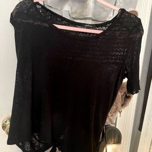 Black shirt with exposed back